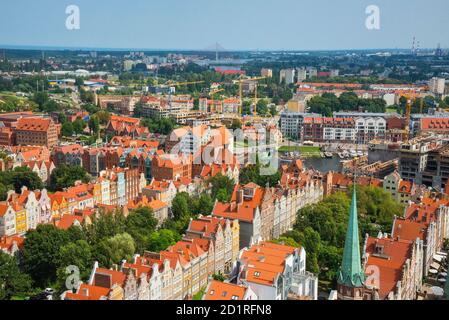 Luftaufnahme der Altstadt von Danzig Stockfoto