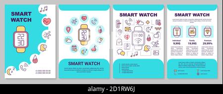 Smart Watch Technologie Broschüre Vorlage Stock Vektor
