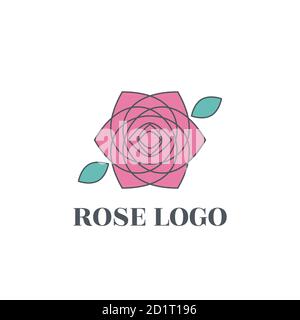 Rose Logo-Vorlage. Bunte Rose Symbol auf weißem Hintergrund. Vektor EPS10 Stock Vektor