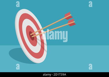 Ziel mit Pfeilen flach Design Stock Vektor