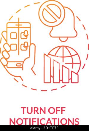 Symbol für das Benachrichtigungskonzept deaktivieren Stock Vektor