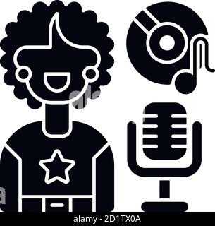 Soul Music schwarzes Glyphen-Symbol Stock Vektor
