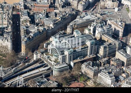 Charing Cross Station, London, 2018, Großbritannien. Luftaufnahme. Stockfoto