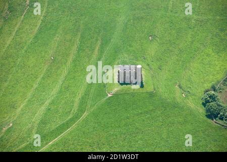 St. Catherine's Chapel, Chapel Hill, Dorset, 2014. Luftaufnahme. Stockfoto