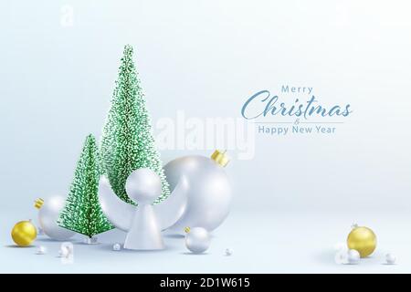 Weihnachten und Neujahr Hintergrund, Elemente für Weihnachten Design Stock Vektor