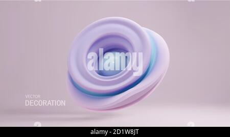 Vektor-3d-Illustration. Abstrakter Hintergrund mit Volumetrischen Abstrakten Formen in Pastellfarben. Modernes Konzept.Vorlage für Cover oder Poster oder Banner Stock Vektor
