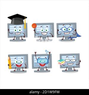 Schüler von unter uns überwachen Cartoon-Charakter mit verschiedenen Ausdrücke Stock Vektor