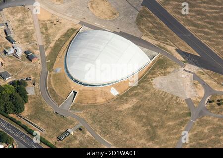 Duxford, Cambridgeshire. American Air Museum, Imperial War Museum Duxford, Cambridgeshire. Luftaufnahme. Stockfoto