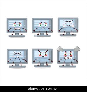 Unter uns überwachen Cartoon-Figur mit verschiedenen wütend Ausdrücke Stock Vektor