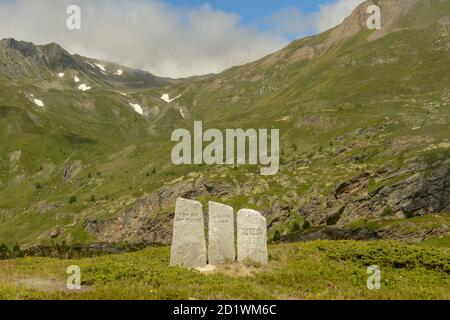 Der Simplonpass in den alpen zwischen der Schweiz und Italien Stockfoto