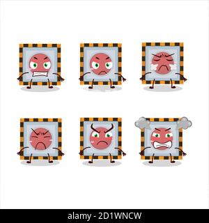 Unter uns Notfall-Taste Cartoon-Figur mit verschiedenen wütend Ausdrücke Stock Vektor