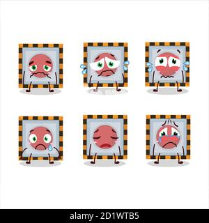 Unter uns Notfall-Taste Cartoon-Figur mit trauriger Ausdruck Stock Vektor