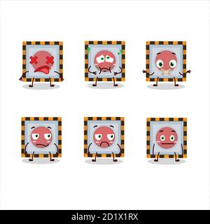 Unter uns Notfall-Taste Cartoon-Figur mit Nope Ausdruck Stock Vektor