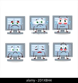 Unter uns überwachen Cartoon-Figur mit trauriger Ausdruck Stock Vektor