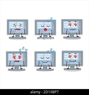 Cartoon-Charakter von unter uns Monitor mit schläfrigen Ausdruck Stock Vektor