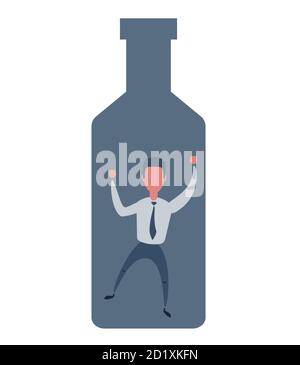 Alkoholismus. Konzeptionelle Veranschaulichung für Alkoholismus. Stock Vektor