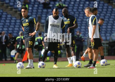 Rom, Italien. Oktober 2020. Rom, Italien - 04/10/2020: INTER Training vor der italienischen Serie A Liga 20/21 Fußballspiel zwischen SS Lazio und FC Inter, im Olympiastadion in Rom. Kredit: Unabhängige Fotoagentur/Alamy Live Nachrichten Stockfoto