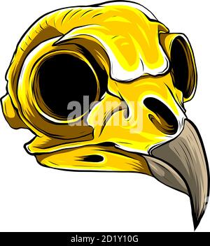 Gold Adler Schädel auf weißem Hintergrund. vektor-Illustration Stock Vektor