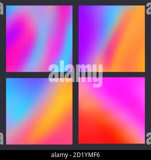 Eine Reihe von trendigen flüssigen Hintergründe multicolor Farbverlauf Stock Vektor