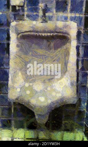 Urinal Illustrationen schafft einen impressionistischen Stil der Malerei. Stockfoto