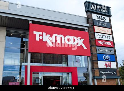 T.K.Maxx Store im A1 Retail Park, Biggleswade, Betten. England Stockfoto