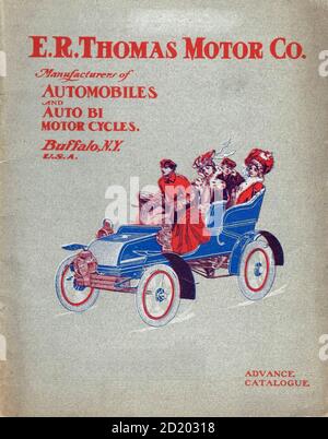 Der E. R. Thomas Motor Co. Inc. Advance Catalog - Hersteller von Automobilen und Auto-Bi Motorrädern - aus Buffalo New York, USA, gedruckt 1903. E. R. Thomas Motor Company war ein Hersteller von motorisierten Fahrrädern, motorisierten Dreirädern, Motorrädern und Automobilen in Buffalo, New York zwischen 1900 und 1919 Stockfoto