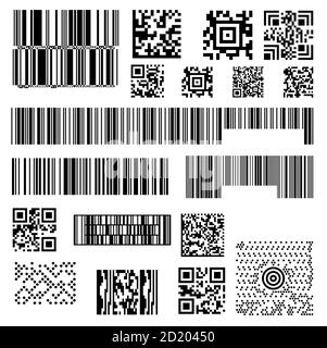 Satz von abstrakten Barcode-Barcode-Vorlagen des Scanners Stock Vektor