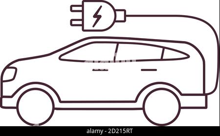 Elektroauto SUV Icon.Eco Concept Vehicle.Seitenansicht. Plug-in-Elektroauto. Stock Vektor