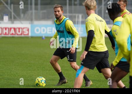 Odense, Dänemark. Oktober 2020. Janus Drachmann (8) von Odense Boldklub während einer Trainingseinheit auf Odense Boldklubs Trainingsgelände Aadalen in Odense gesehen. (Foto Kredit: Gonzales Foto/Alamy Live News Stockfoto