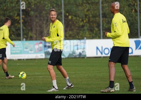 Odense, Dänemark. Oktober 2020. Kasper Larsen (5) von Odense Boldklub während einer Trainingseinheit auf Odense Boldklubs Trainingsgelände Aadalen in Odense gesehen. (Foto Kredit: Gonzales Foto/Alamy Live News Stockfoto