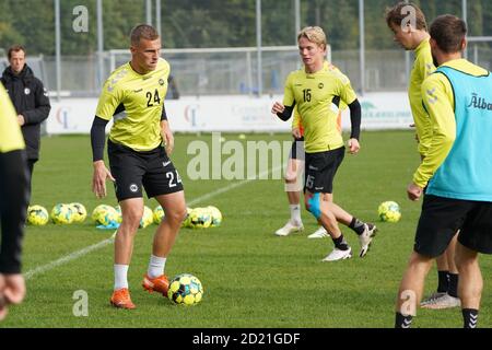 Odense, Dänemark. Oktober 2020. Marco Lund (24) von Odense Boldklub während einer Trainingseinheit auf Odense Boldklubs Trainingsgelände Aadalen in Odense gesehen. (Foto Kredit: Gonzales Foto/Alamy Live News Stockfoto