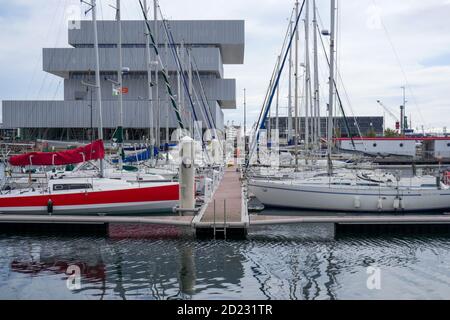 Segelhafen, Vauban Bassin, Le Havre, seine-Maritime, Normandie Region, Frankreich Stockfoto