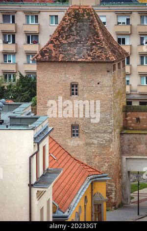 Alter Turm in Trnava. Trnava, Region Trnava, Slowakei. Stockfoto