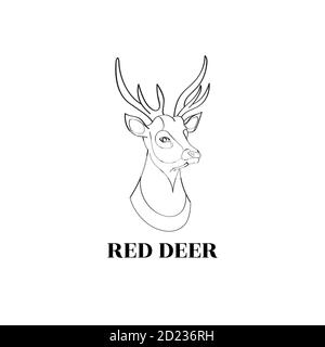Deer-Logo-Vorlage. Hirsch-Symbol auf weißem Hintergrund. Vektor EPS10 Stock Vektor