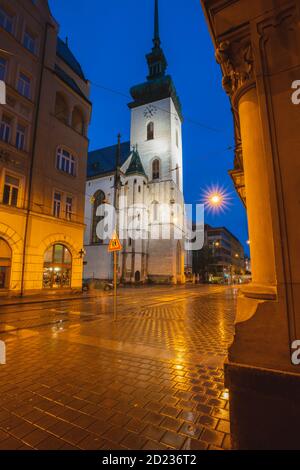 St. Jakub Kirche in Brünn. Brünn, Südmähren, Tschechien. Stockfoto