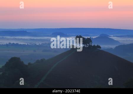 Colmer's Hill in Dorset, Großbritannien im Morgengrauen Stockfoto