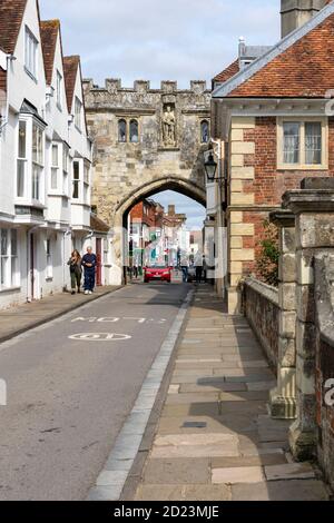 High Street Gate, 13. Jahrhundert Tor zur Kathedrale in der Nähe, Salisbury Stockfoto