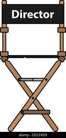 Symbol Für Den Director Chair. Bearbeitbare Kontur Mit Farbfülldesign. Vektorgrafik. Stock Vektor