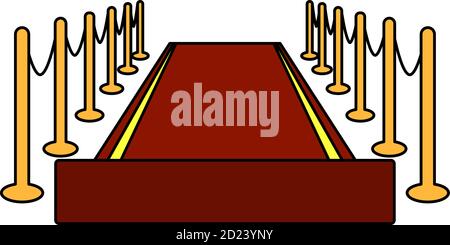 Rotes Teppichsymbol. Bearbeitbare Kontur Mit Farbfülldesign. Vektorgrafik. Stock Vektor