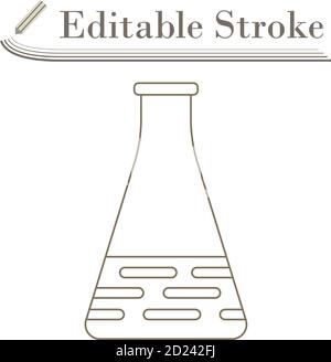 Symbol Für Medizinische Flasche. Bearbeitbare Kontur Einfaches Design. Vektorgrafik. Stock Vektor