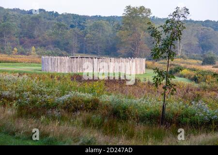 Farmington, Pennsylvania - Fort Necity National Battlefield. In einer Schlacht von 1754, zu Beginn des Französisch-und Indianerkrieges, British Col. George Washington s Stockfoto