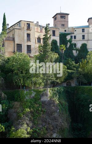 Ansicht des Hauses des maurischen Königs (Casa del Rey Moro), Ronda, Andalusien, Spanien. Stockfoto