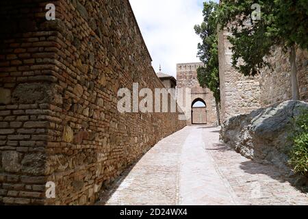 Die Alcazaba, eine palastartige Festung in Malaga, Spanien Stockfoto