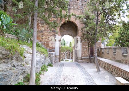 Die Alcazaba, eine palastartige Festung in Malaga, Spanien Stockfoto