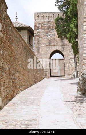 Die Alcazaba, eine palastartige Festung in Malaga, Spanien Stockfoto