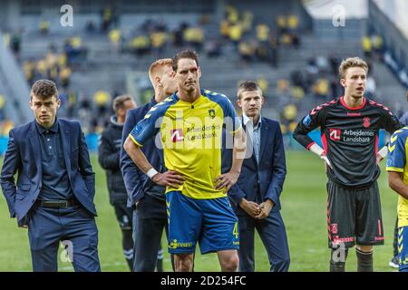 Brondby, Dänemark. Mai 2018. Benedikt Rocker (4) von Broendby, WENN gesehen nach dem 3F Superliga-Spiel zwischen Broendby IF und AAB im Brondby Stadium. (Foto: Gonzales Photo - Thomas Rasmussen). Stockfoto