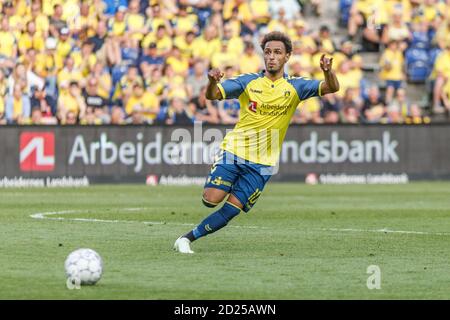 Brondby, Dänemark. Mai 2018. Hany Mukhtar (10) von Broendby, WENN er während des 3F Superliga-Spiels zwischen Broendby IF und AAB im Brondby Stadium gesehen wurde. (Foto: Gonzales Photo - Thomas Rasmussen). Stockfoto