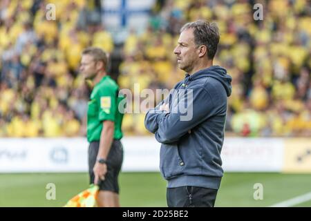 Brondby, Dänemark. Mai 2018. Broendby IF-Manager Alexander Zorniger gesehen während der 3F Superliga-Spiel zwischen Broendby IF und AAB im Brondby Stadium. (Foto: Gonzales Photo - Thomas Rasmussen). Stockfoto