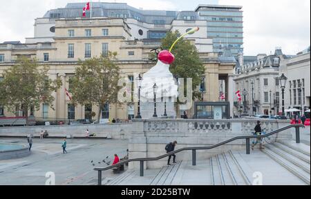 Leerer Trafalgar Square, London während der Coronavirus-Pandemie Stockfoto