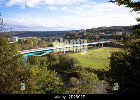 Brücke der Bundesstraße B 226n über die Ruhr, Wetter an der Ruhr, Nordrhein-Westfalen, Deutschland. Brücke der B 226n uber die Ruhr in Stockfoto